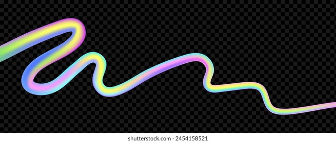 Abstract  holographic wave.Flow iridescent fluid.Dynamic spectrum ribbon.