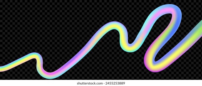 Abstract  holographic wave.Flow iridescent fluid.Dynamic spectrum ribbon.