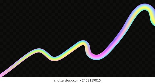 Abstract  holographic wave.Flow iridescent fluid.Dynamic spectrum ribbon.