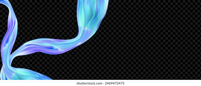 Abstract  holographic wave.Flow iridescent fluid.Dynamic spectrum ribbon.