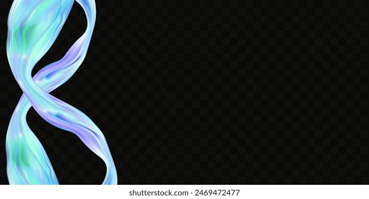 Abstract  holographic wave.Flow iridescent fluid.Dynamic spectrum ribbon.