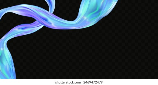 Abstract  holographic wave.Flow iridescent fluid.Dynamic spectrum ribbon.