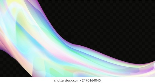 Abstract  holographic wave.Flow iridescent fluid.Dynamic spectrum ribbon.