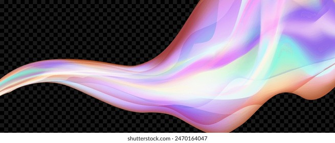 Onda holográfica Abstractas.Fluido iridiscente de flujo.Cinta de espectro dinámico.