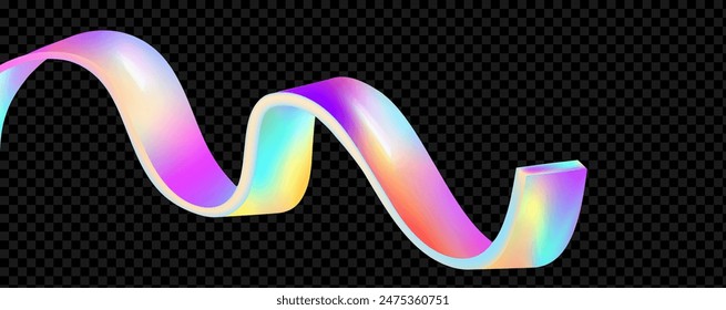 Abstract  holographic wave.Flow iridescent fluid.Dynamic spectrum ribbon.