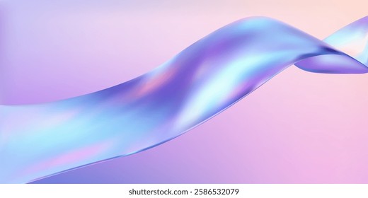 Abstract  holographic wave.Flow iridescent fluid.Dynamic spectrum ribbon.