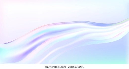 Abstract  holographic wave.Flow iridescent fluid.Dynamic spectrum ribbon.