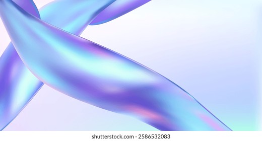 Abstract  holographic wave.Flow iridescent fluid.Dynamic spectrum ribbon.