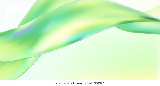 Abstract  holographic wave.Flow iridescent fluid.Dynamic spectrum ribbon.