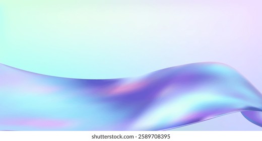 Abstract  holographic wave.Flow iridescent fluid.Dynamic spectrum ribbon.