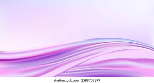 Abstract  holographic wave.Flow iridescent fluid.Dynamic spectrum ribbon.