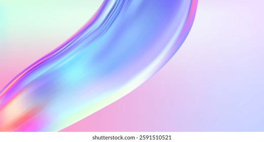 Abstract  holographic wave.Flow iridescent fluid.Dynamic spectrum ribbon.