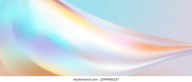 Abstract  holographic wave.Flow iridescent fluid.Dynamic spectrum ribbon.