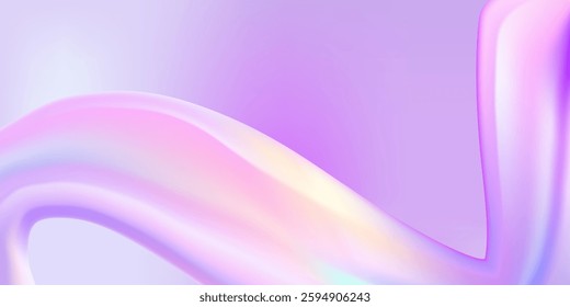 Abstract  holographic wave.Flow iridescent fluid.Dynamic spectrum ribbon.