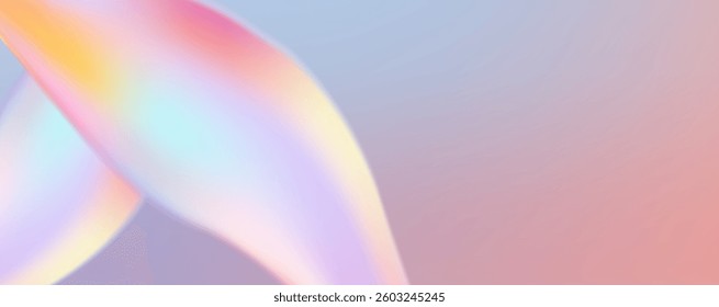 Abstract  holographic wave.Flow iridescent fluid.Dynamic spectrum ribbon.