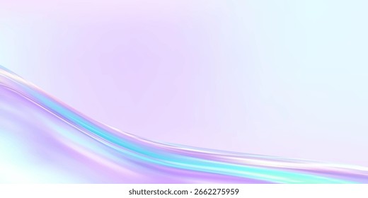 Abstract  holographic wave.Flow iridescent fluid.Dynamic spectrum ribbon.