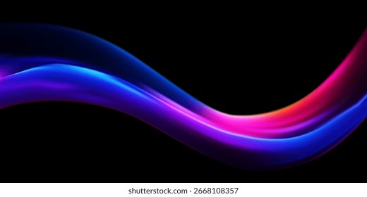 Abstract  holographic wave.Flow iridescent fluid.Dynamic spectrum ribbon.