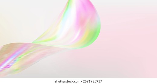 Abstract  holographic wave.Flow iridescent fluid.Dynamic spectrum ribbon.