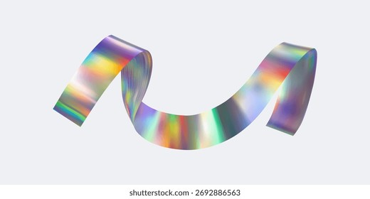 Abstract  holographic wave.Flow iridescent fluid.Dynamic spectrum ribbon.