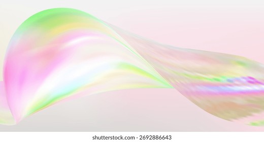 Abstract  holographic wave.Flow iridescent fluid.Dynamic spectrum ribbon.