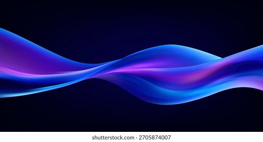 Onda holográfica abstrata.Fluido iridescente de fluxo.Fita de espectro dinâmico.