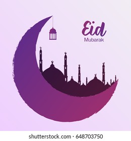 Abstract holy background for eid mubarak. Vector illustration eps 10.