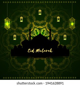 abstract holy elegant decorative background for eid mubarak vector