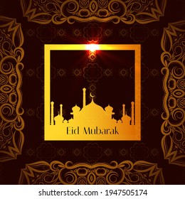abstract holy elegant decorative background for eid mubarak vector