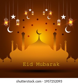 abstract holy elegant decorative background for eid mubarak vector