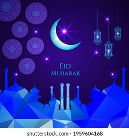 abstract holy elegant decorative background for eid mubarak vector