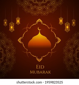 abstract holy elegant decorative background for eid mubarak vector