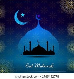 abstract holy elegant decorative background for eid mubarak vector