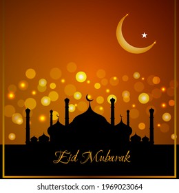 abstract holy elegant mosque decorative background for eid mubarak vector