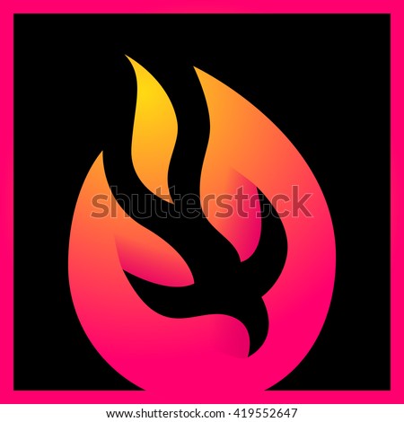 Abstract Holy Spirit Symbol Black Dove Stock Vector (Royalty Free ...