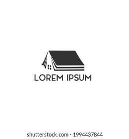 hogar abstracto con plantilla de logotipo de vector de libro