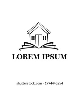 abstract home book vector logo