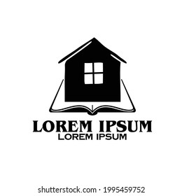 plantilla de logotipo de portador de libro y de casa abstracta