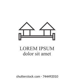 abstract home building arrow icon logo concept