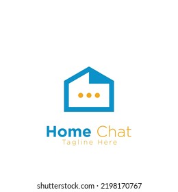Abstrakter Home Chat Logo Vektor Symbol Design.
