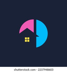 abstract home circle logo simple