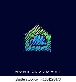 Abstract Home Cloud Illustration Vector Template. Suitable for Creative Industry, Multimedia, entertainment, Educations, Shop, and any related business