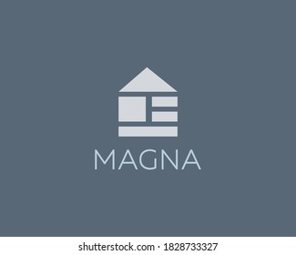 Abstract home house building symbol icon logotype. Creative monohrome American flag, constraction, apartment icon logo design vector template minimal style.