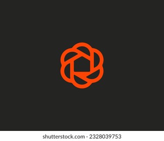 Abstract home house logo. Creative flower shutter icon. Real estate mansion building logotype. Vector illustration.