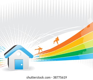 abstract home icon background