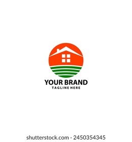 Abstrakte Heimlandschaft Architektonische Vektorgrafik Logo Design
