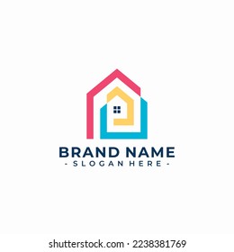 vector de logotipo de línea de inicio abstracto