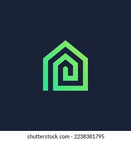 vector de logotipo de línea de inicio abstracto