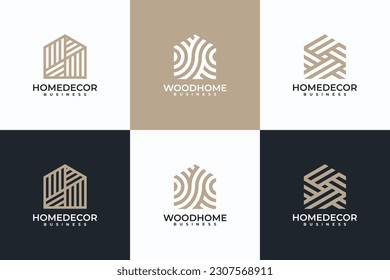 abstract home logo collection, home decor, wood house