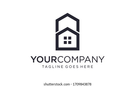 Abstract home for logo design concepts editable