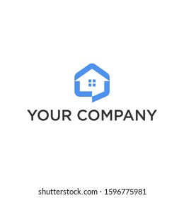 Abstract home logo design template